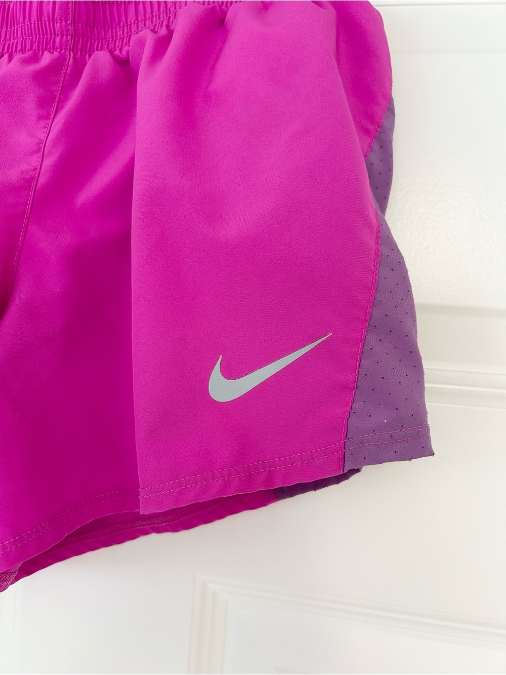 Nike Women’s Pink and Purple Athletic Shorts - Picture 3 of 4